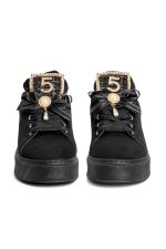 Γυναικεία Sneakers Μαύρα με Πέρλες & Στρας - Image 3