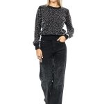 Γυναικεία Μπλούζα με Πέρλες Μαύρο