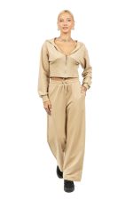 Γυναικείο Σετ Φόρμας με Στρασάκια Μπέζ - Image 2