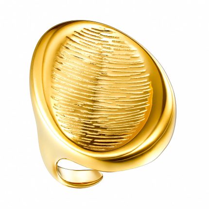 Ατσάλινο Χρυσό δαχτυλίδι από χειρουργικό ατσάλι ανθεκτικό σε νερό εντυπωσιακό - 05-043-25