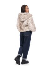 Γυναικεία Οικολογική Γούνα Oversize με Κουκούλα & Φερμουάρ - Image 2
