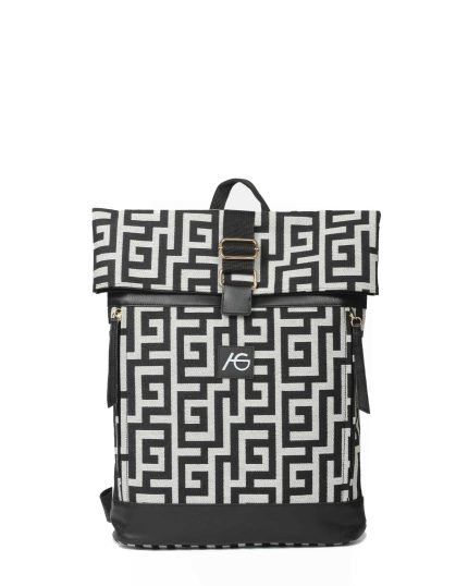 Ασπρόμαυρη Τσάντα Πλάτης Φάκελος