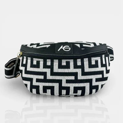 Ασπρόμαυρη Τσάντα Μέσης/Στήθους