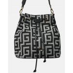 Χειροποίητη τσάντα ώμου πουγκί ασπρόμαυρο Relm