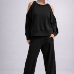 Παντελόνι φούτερ με τσέπες barrel Μαύρο