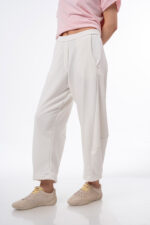 Παντελόνι φούτερ με τσέπες barrel Λευκό - Image 3