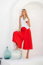 Παντελόνα ζιπ κιλότ Κόκκινο - Image 2