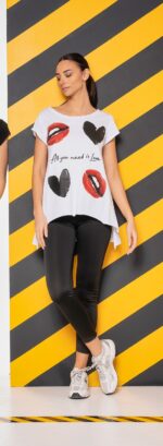 Μπλούζα κοντομάνικη XOXO Λευκή - Image 2