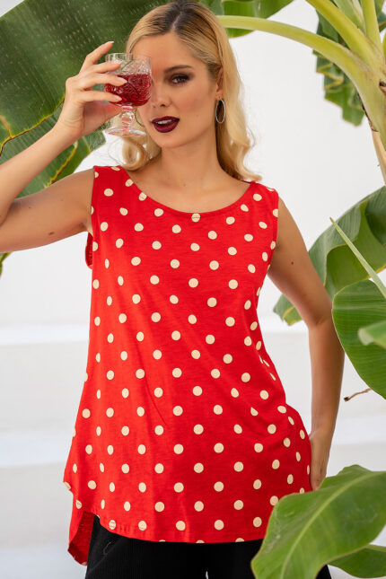 Μπλούζα με άνοιγμα στην πλάτη Poua Κόκκινη