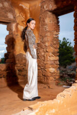 Μπλούζα crop animal print με μακρύ μανίκι - Image 4