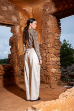 Μπλούζα crop animal print με μακρύ μανίκι - Image 5