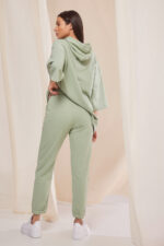 Παντελόνι φούτερ με λάστιχο και ρυθμιζόμενο κορδόνι Φυστικί - Image 2