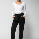 Παντελόνι φούτερ με λάστιχο και ρυθμιζόμενο κορδόνι Μαύρο