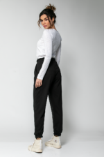 Παντελόνι φούτερ με λάστιχο και ρυθμιζόμενο κορδόνι Μαύρο - Image 2