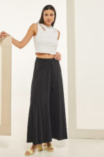 Παντελόνα ζιπ κιλότ Μαύρη - Image 2