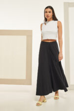 Παντελόνα ζιπ κιλότ Μαύρη - Image 3