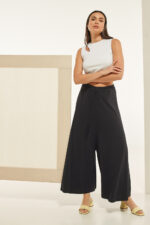 Παντελόνα ζιπ κιλότ Μαύρη