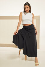 Παντελόνα ζιπ κιλότ Μαύρη - Image 5