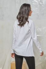 Μπλούζα με V oversized Λευκή - Image 2