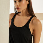 Μπλούζα με αθλητική πλάτη basic Μαύρη