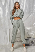 Παντελόνι φούτερ με λάστιχο και ρυθμιζόμενο κορδόνι Γκρι