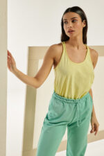 Μπλούζα με αθλητική πλάτη basic Κίτρινη - Image 2