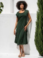 Minimal Midi Dress με Ασύμμετρη Κίνηση - Image 8