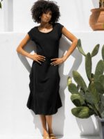 Minimal Midi Dress με Ασύμμετρη Κίνηση - Image 9
