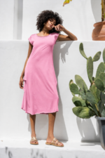 Minimal Midi Dress με Ασύμμετρη Κίνηση - Image 5
