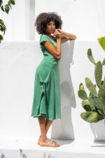 Minimal Midi Dress με Ασύμμετρη Κίνηση - Image 6