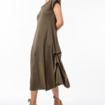 Minimal Midi Dress με Ασύμμετρη Κίνηση