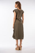 Minimal Midi Dress με Ασύμμετρη Κίνηση - Image 2